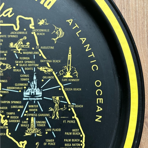 Vintage Walt Disney World Florida Souvenir Metal Tray - Picture 4 of 8